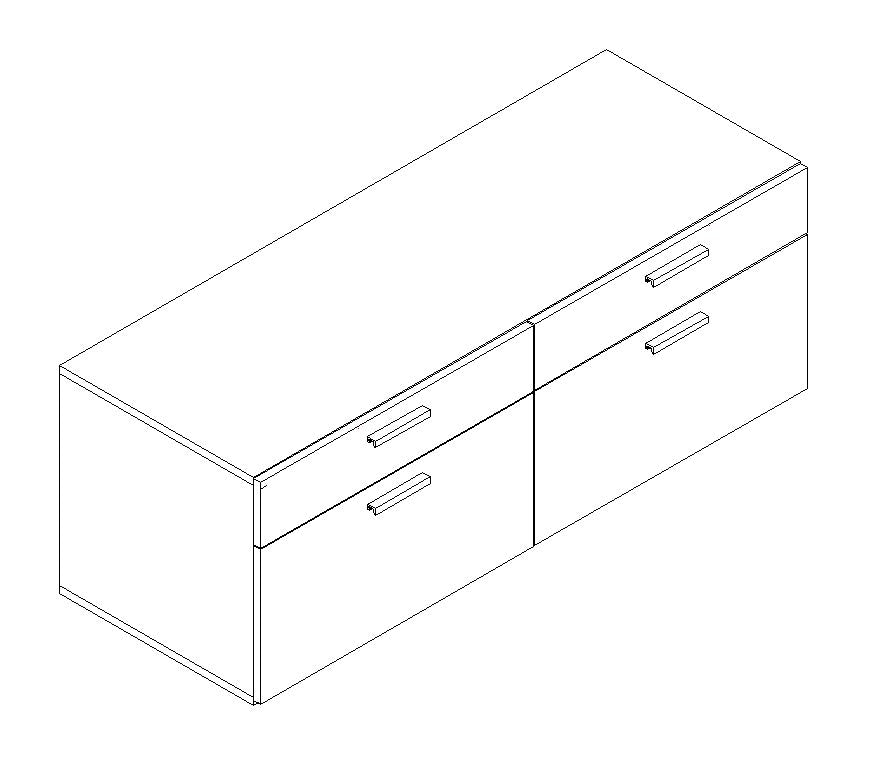 Qi Credenza with levelers, Box/File, Box/File,