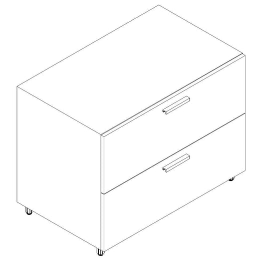 Qi Lateral 1" sq. leg, File/File, Lock,