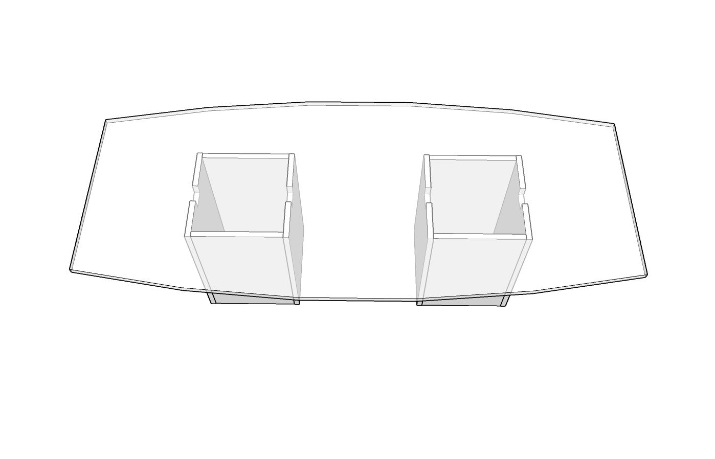Treo Boat Conference Table with Cube Base