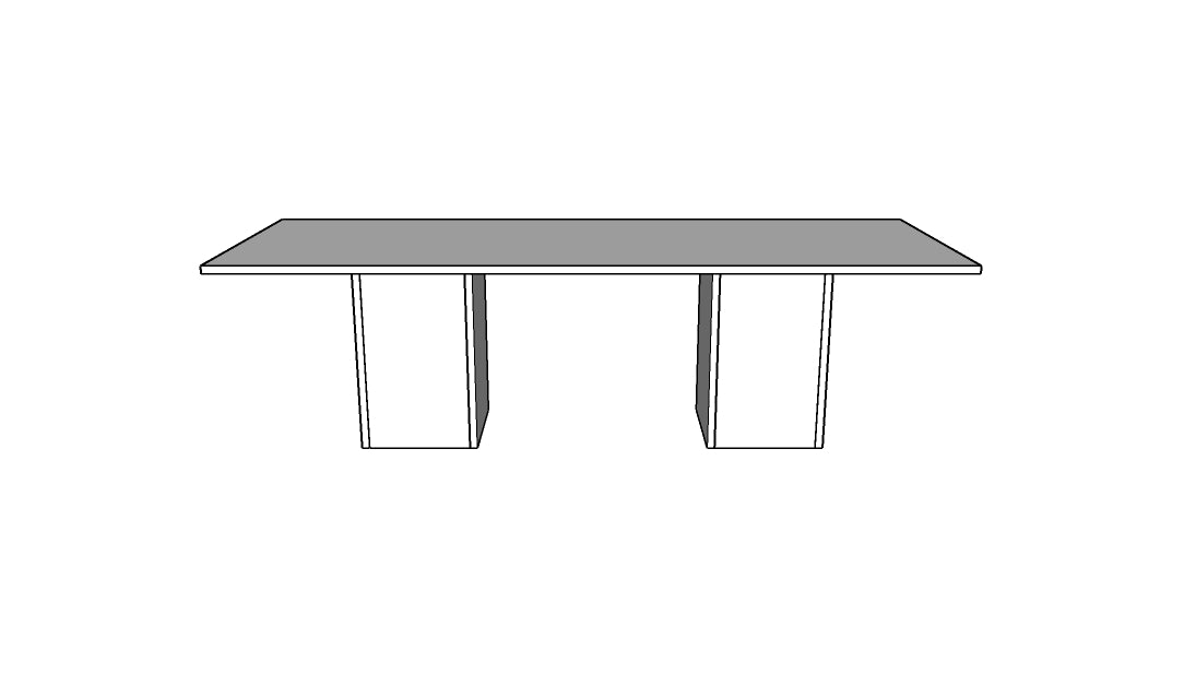 Treo Rectangular Conference Table with Cube Base
