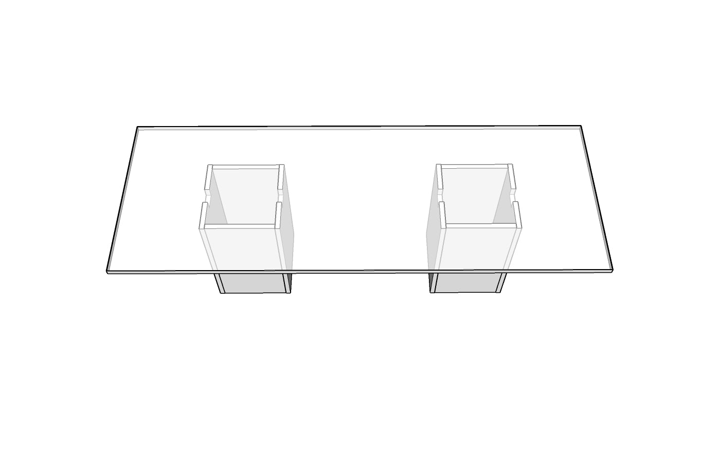 Treo Rectangular Conference Table with Cube Base