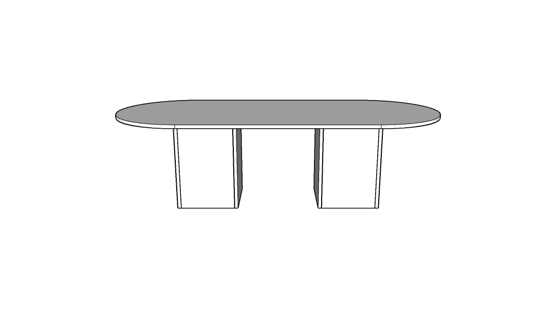 Treo Racetrack Conference Table with Cube Base