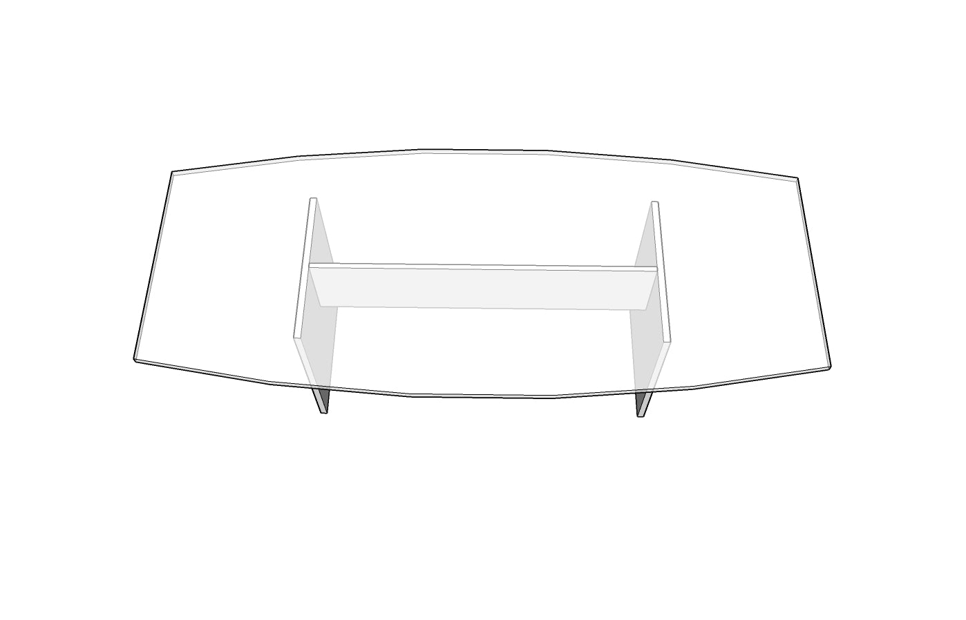 Treo Boat Conference Table with Single Panel Base