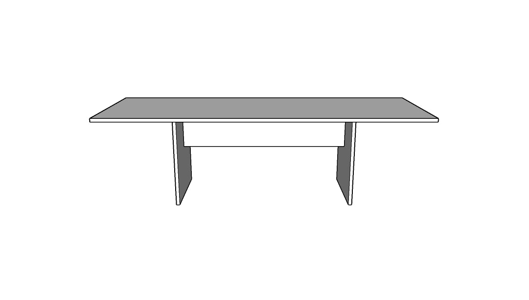 Treo Rectangular Conference Table with Single Panel Base