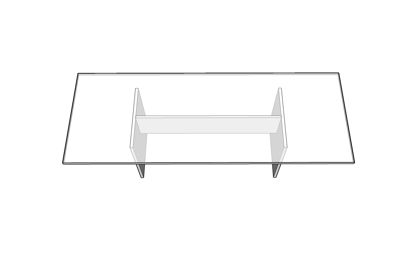 Treo Rectangular Conference Table with Single Panel Base