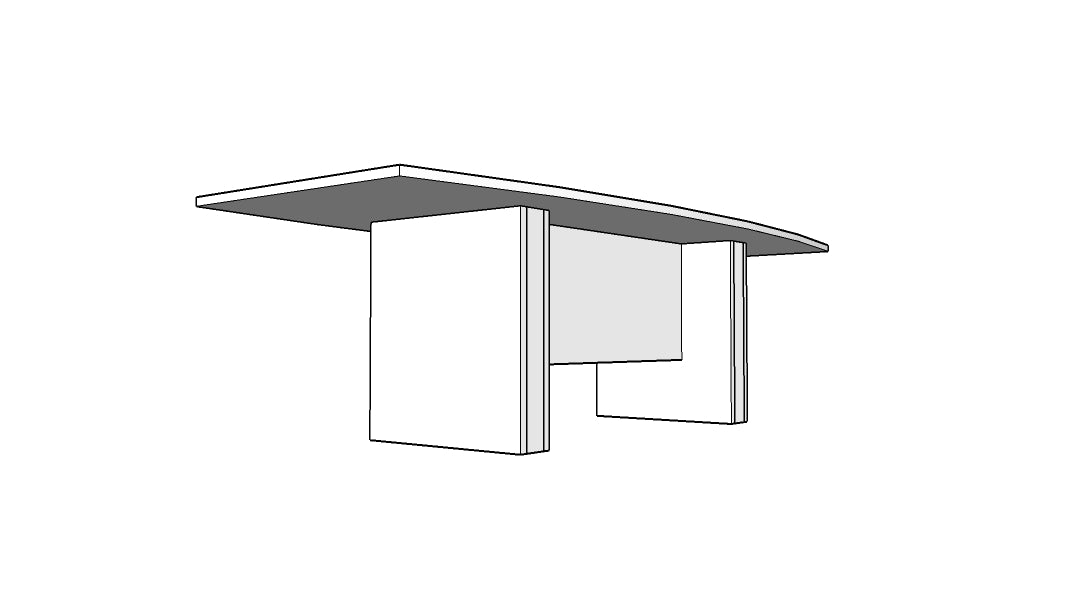 Treo Boat Conference Table with Sandwich Base