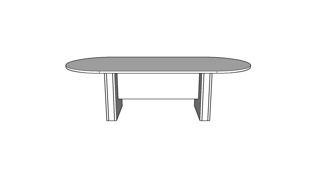 Treo Racetrack Conference Table with Sandwich Base