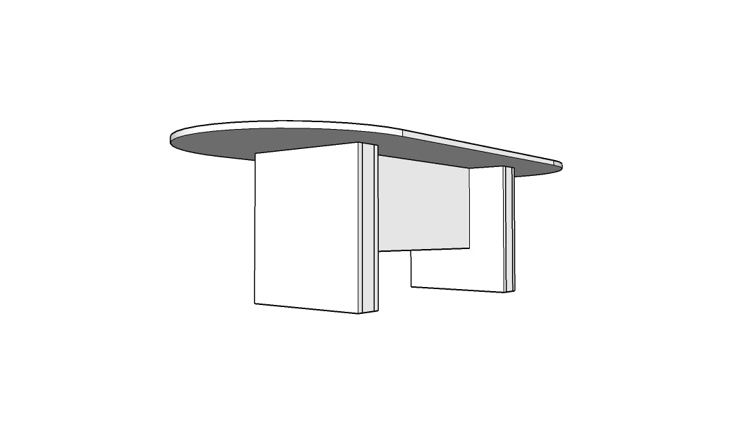 Treo Racetrack Conference Table with Sandwich Base