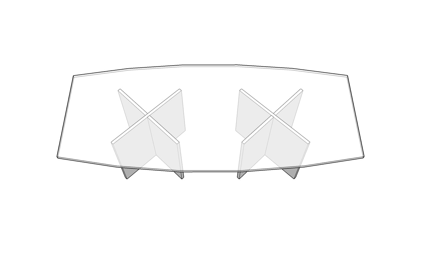 Treo Boat Conference Table with Cross Base