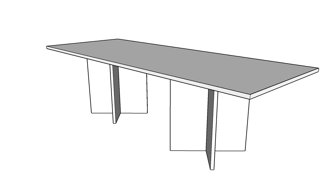 Treo Rectangular Conference Table with Cross Base