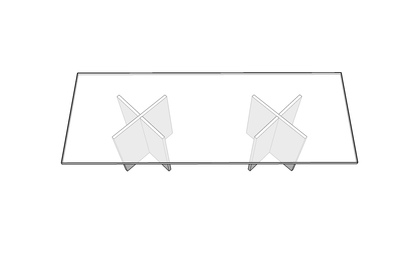 Treo Rectangular Conference Table with Cross Base
