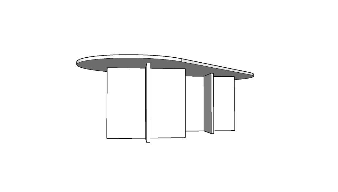 Treo Racetrack Conference Table with Cross Base