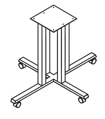 Treo, 4 Col. Mbl Spider Base (Rect Tube), Black