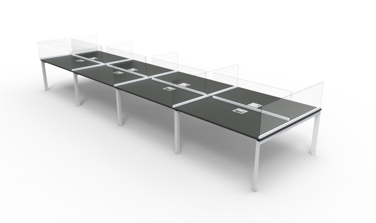 Edge Benching Typical, 8 Pack, Centre and Side Screens (WT-ED-A4-8PB-UCS)