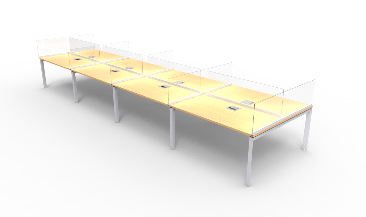 Edge Benching Typical, 8 Pack, Centre and Side Screens (WT-ED-A4-8PB-UCS)