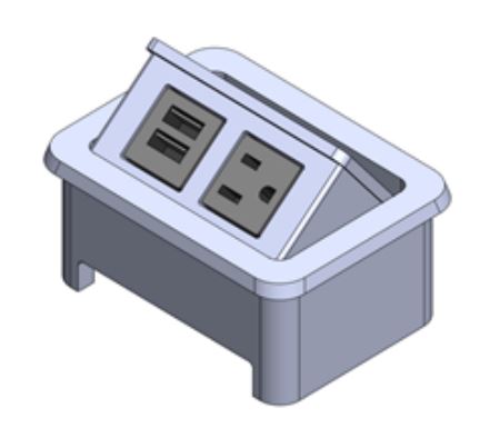 Plug in Powder Module, Pop Up, 1 power/2 USB