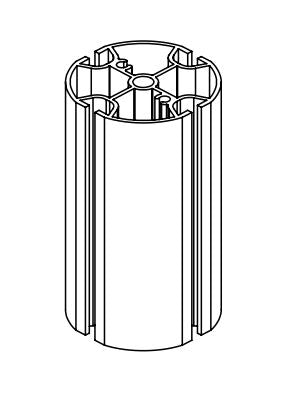 2" Round Post, 4 Slot, 90 - Style 2B
