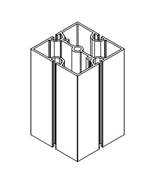 2.5" Square Post, 4 Slot, 90 - Style 4Q