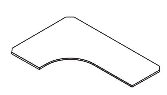 Corner Worksurface with Curve, Extended