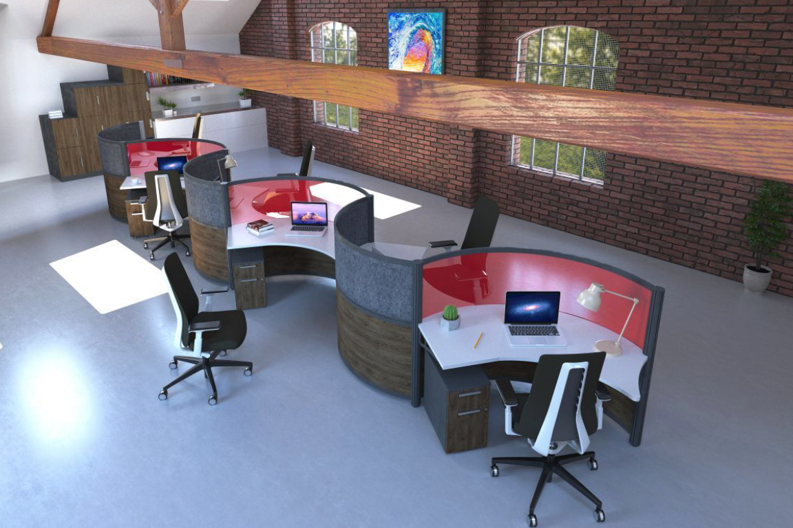 Round Desks and Curved Workstations – fluidconcepts
