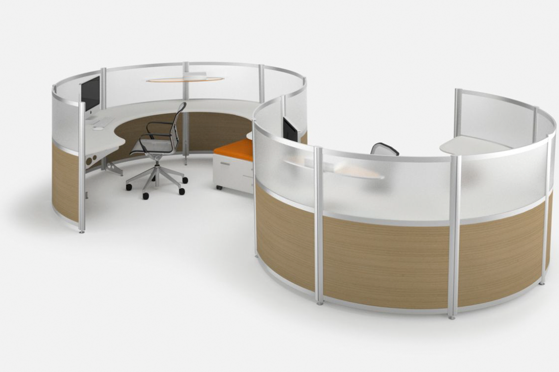 Round Desks and Curved Workstations – fluidconcepts