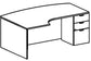 Treo, Extended Corner Desk w/ BBF Floor Ped (left)