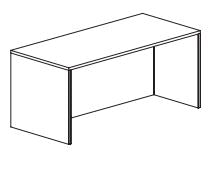 Treo, Regular Desk Shell with Recessed Modesty