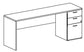Treo, Knee Space Credenza (Wall Acc Mod) w/ BBF Ped