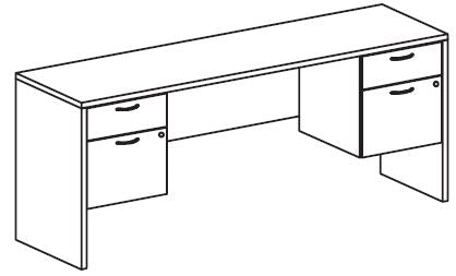 Treo, Knee Space Credenza (Part Mod) w/ 2 BF Peds