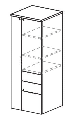 Treo, Tall Multi-Storage BBF (left) w/ Shelf & Door
