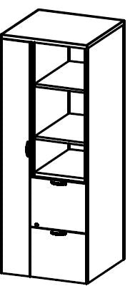 Treo, Tall Multi-Storage (left) w/ Open Shelf