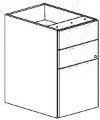 Treo, Floor Pedestal, Box/Box/File, w/ Lock
