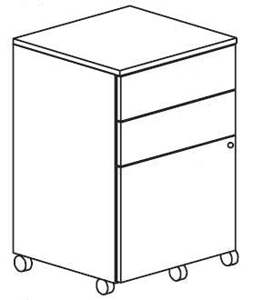 Treo, Mobile Pedestal, Box/Box/File, w/ Lock