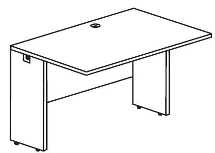 Treo, Rect. Top & Part Mod, 2 recessed legs