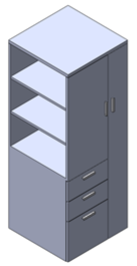 Multi Storage with Side Book Shelf and Wardrobe, Lower BBF
