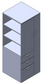 Multi Storage with Side Book Shelf and Wardrobe, Lower BBF