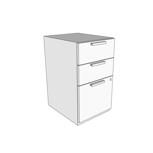 QS-Treo, Floor Pedestal, Box/Box/File, w/ Lock, Worksurface Supporting