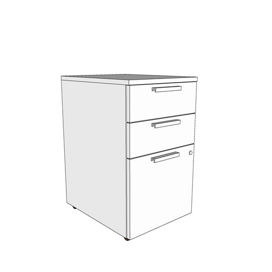 QS-Treo, Mobile Pedestal, Box/Box/File, w/ Lock