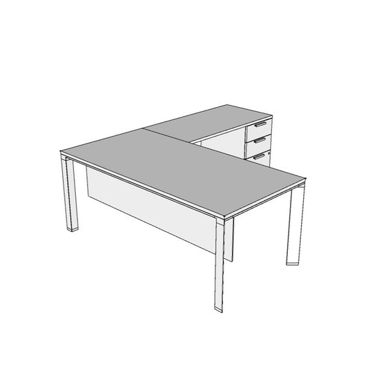 Edge Executive L-Desk with U-Leg