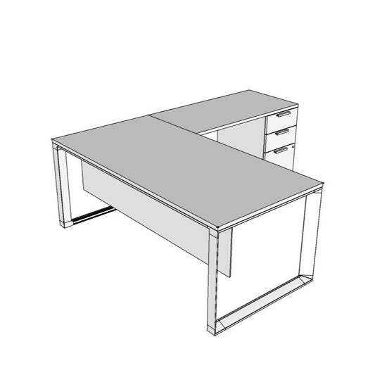 Edge Executive L-Desk with O-Leg