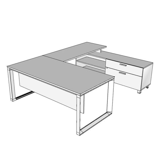 Edge Executive U-Desk with Credenza/O-Leg