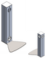 22"H Fence Post with Plate