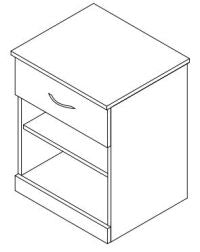 Modern Series - Cabinet Bedside 1 Drawer Open