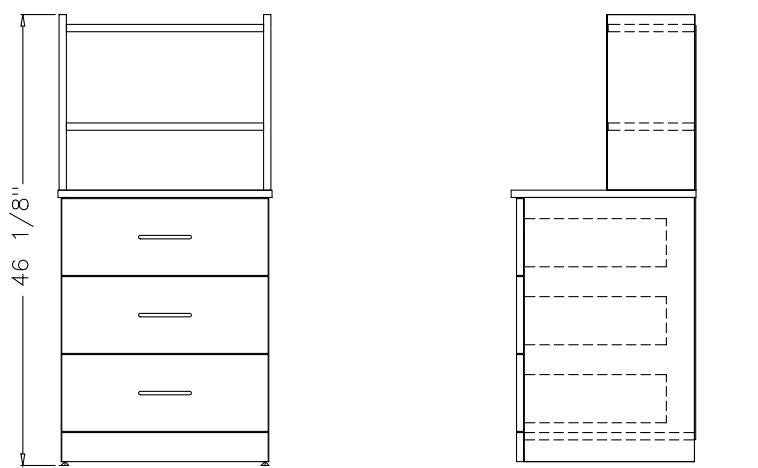 Modern Series - Hutch F/22In Bedside Cabinet