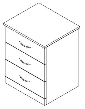 Modern Series - Cabinet Bedside 3 Drawer