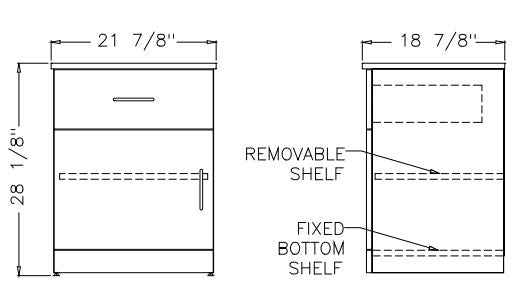 Modern Series - Cabinet Bedside 1 Drawer 1Door/Shlf
