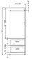 Modern Series - Wardrobe Upper with 2 Doors, 2 Drawers, Coat Rod 24" Wide