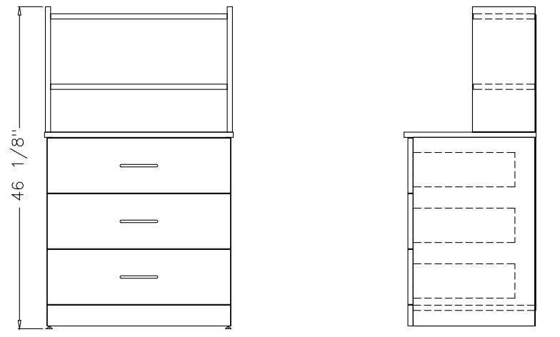 Modern Series - Hutch F/27In Bedside Cabinet