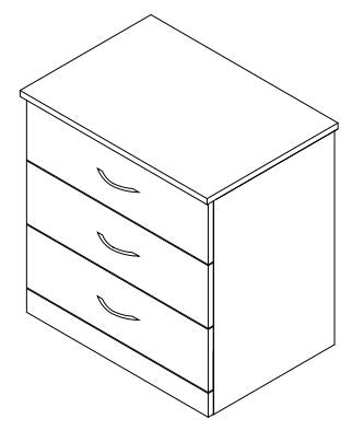 Modern Series - Dresser 3 Drawer Modern