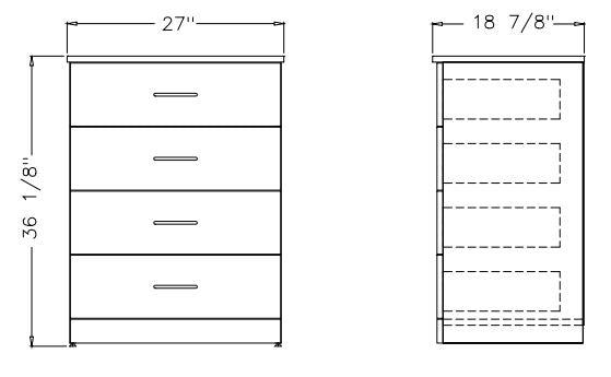 Modern Series - Dresser 4 Drawer Modern